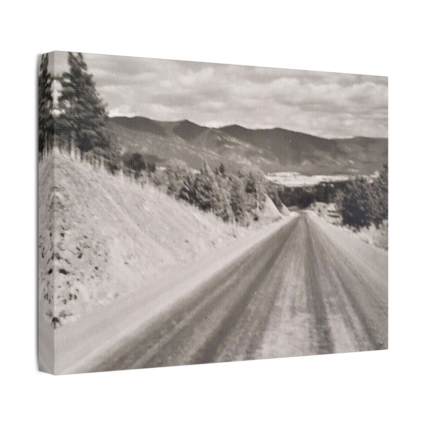 Western Road Satin Canvas Stretched