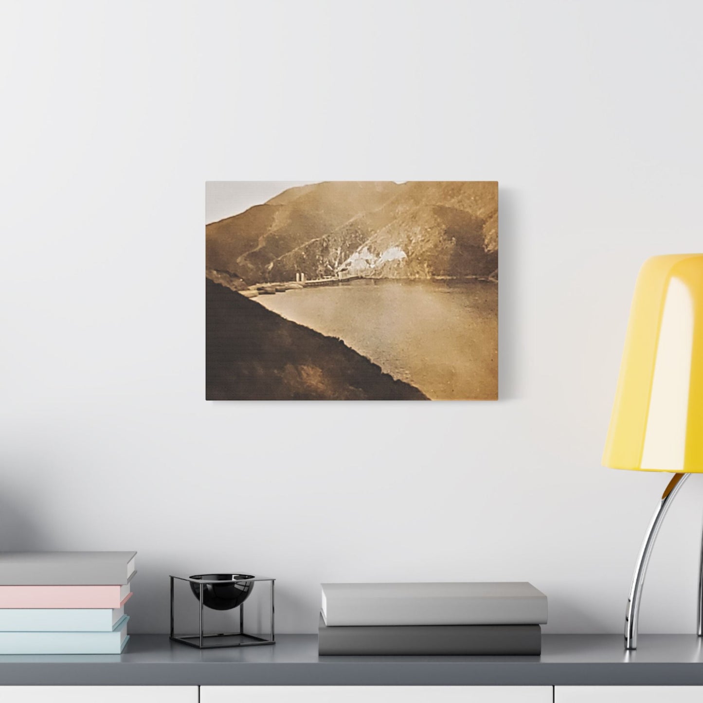 Morris Dam Lake Satin Canvas Stretched 16″ x 12″ (Horizontal) 1.5"