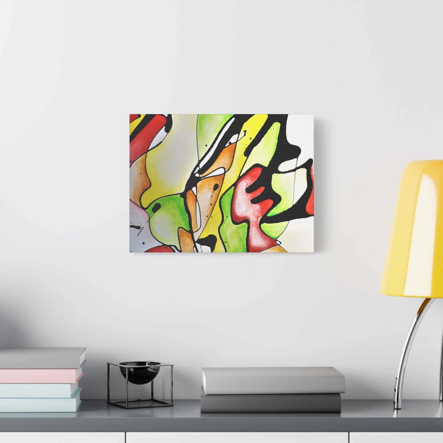 Red Mushroom Satin Canvas Stretched