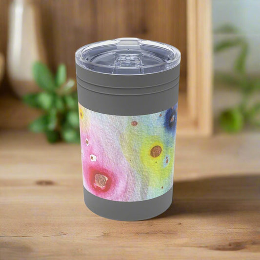 Raining Blooms Vacuum Tumbler and Insulator 11oz Grey 11oz