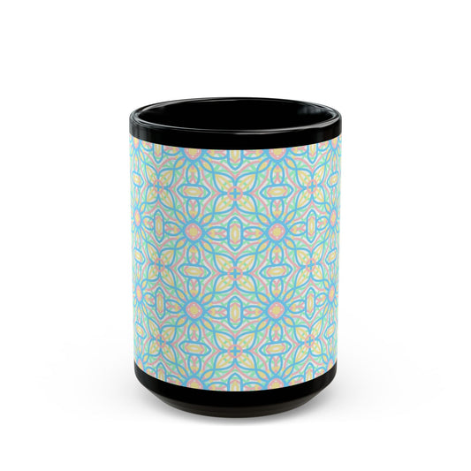 Colorful Abstract Pattern Black Mug - 11oz & 15oz Printify