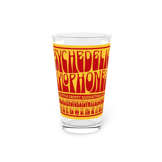 Retro Psychedelic Pint Glass - 16oz - Kia Day Design