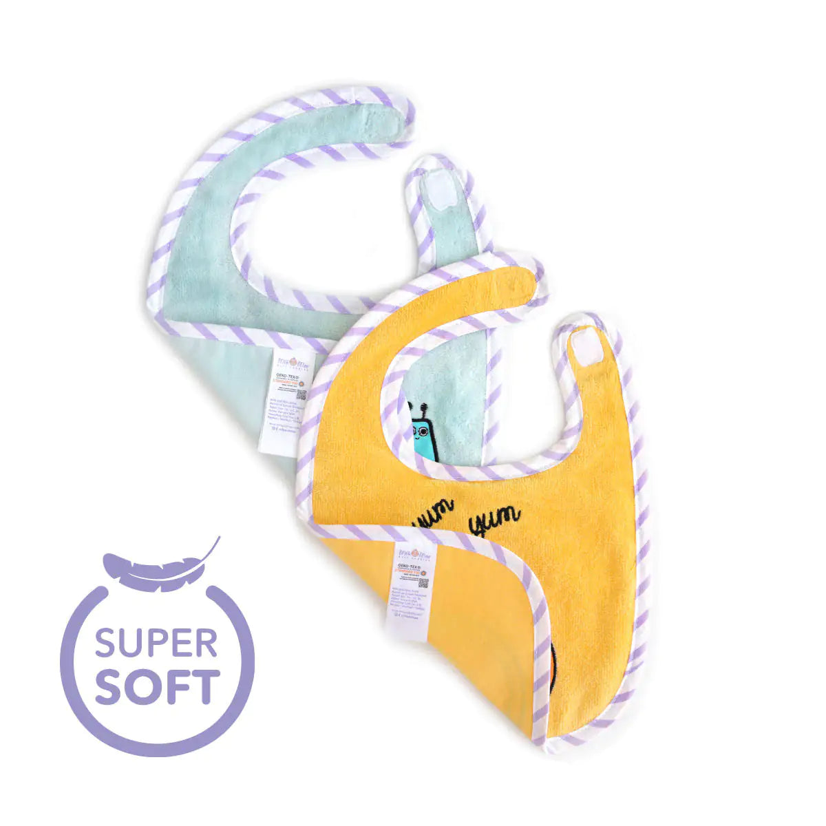Milk&Moo Towel Bib Set of 2 Chubby Cat and Sangaloz Kia Day Design