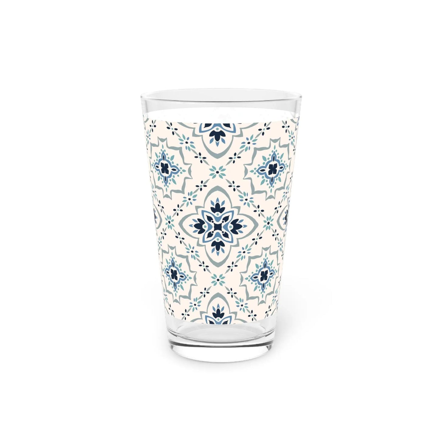 Decorative Floral Pint Glass - 16oz Beverage Holder Printify