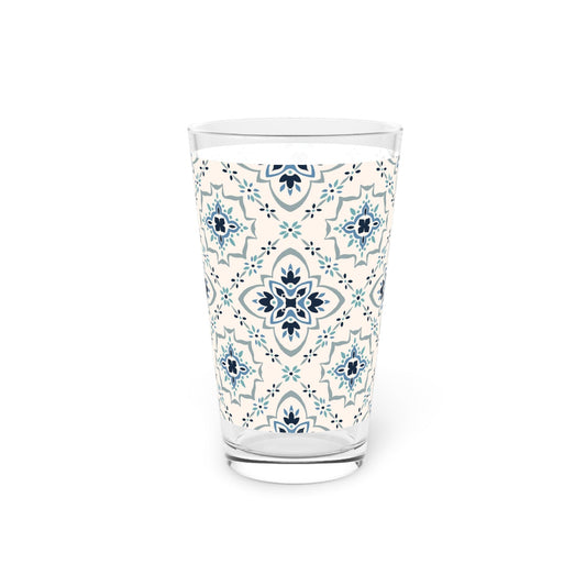 Decorative Floral Pint Glass - 16oz - Kia Day Design