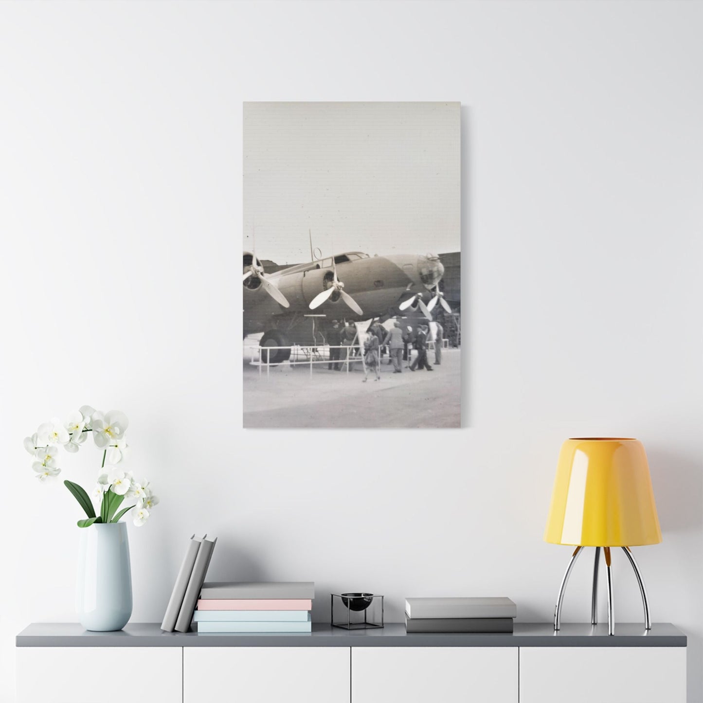 Boeing B-17 Bomber Satin Canvas Stretched 24″ x 36″ (Vertical) 1.5"