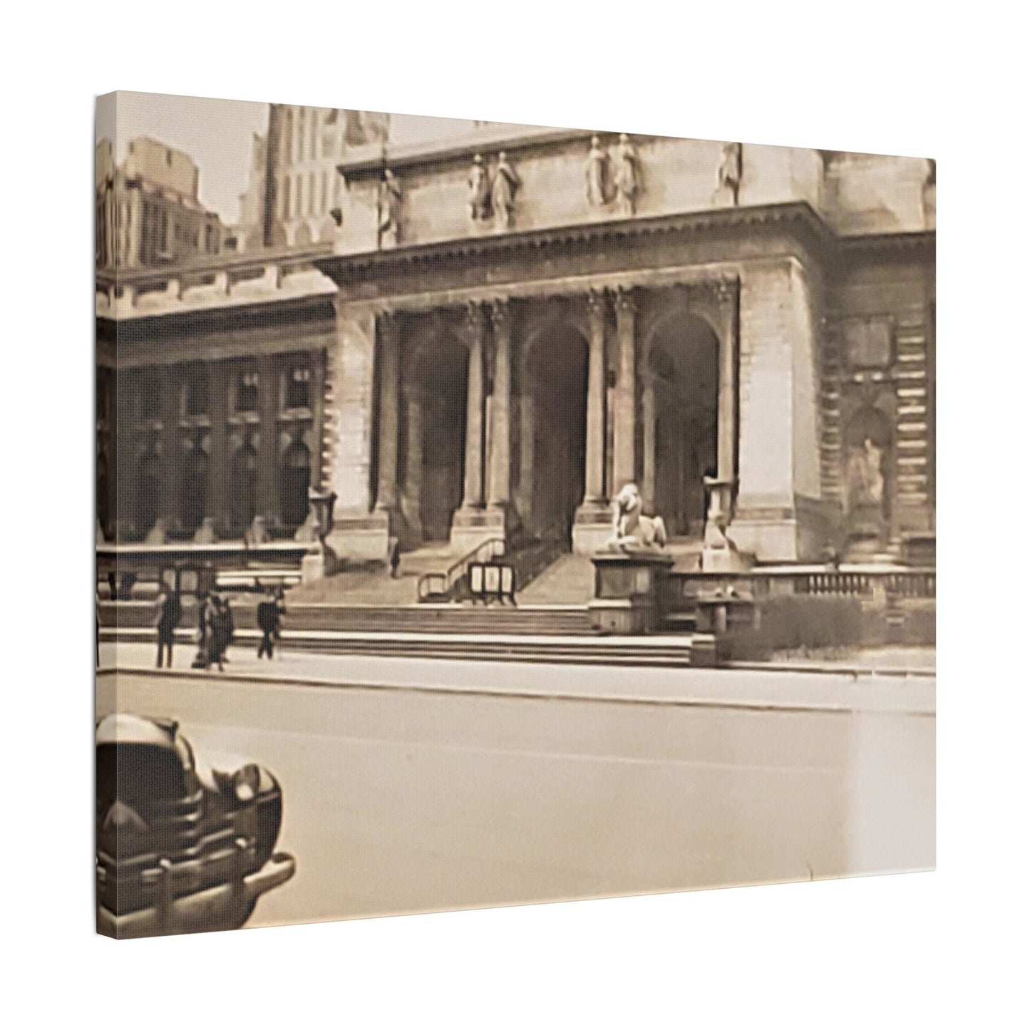 New York Public Library Satin Canvas Stretched