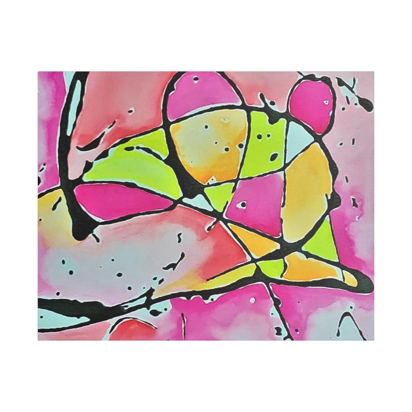 Pink Mouse Satin Canvas Stretched 30" x 24" (Horizontal) 1.5"