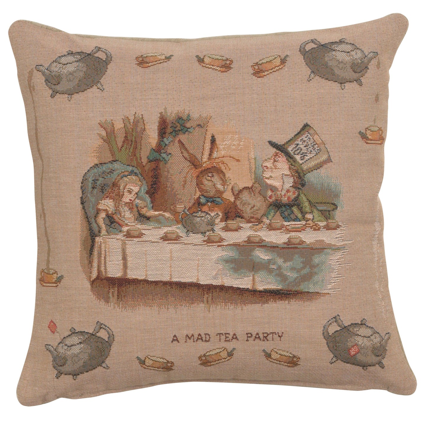 The Tea Party Alice In Wonderland I French Cushion - - Tapestry