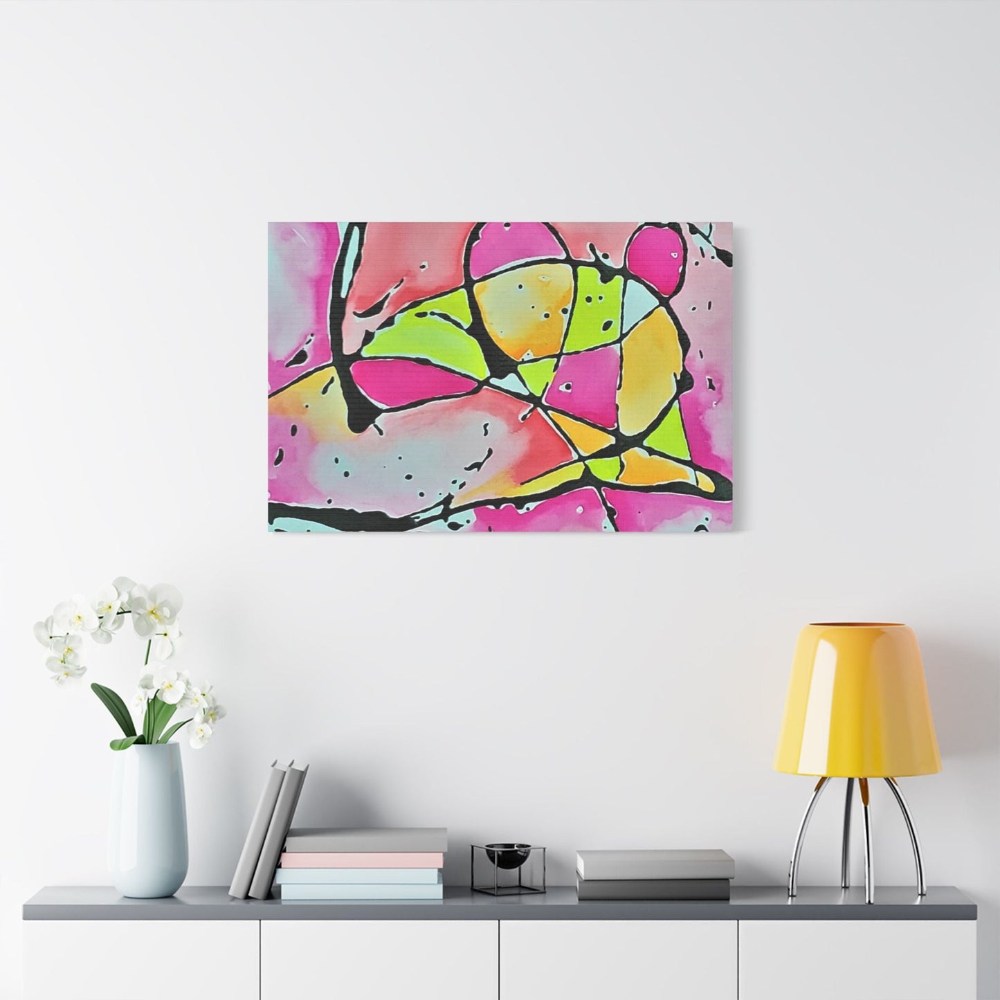 Pink Mouse Satin Canvas Stretched