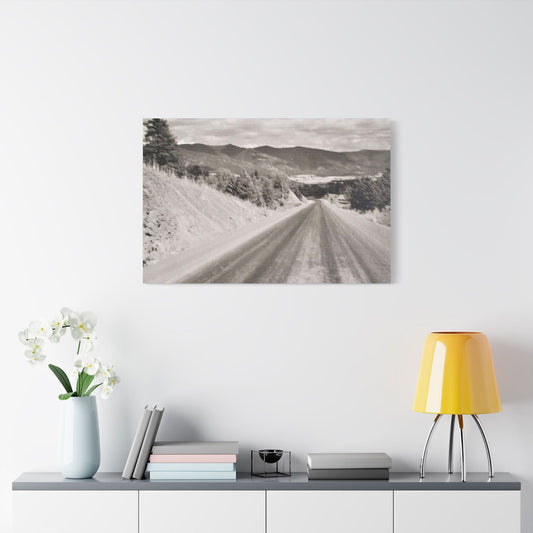 Western Road Satin Canvas Stretched