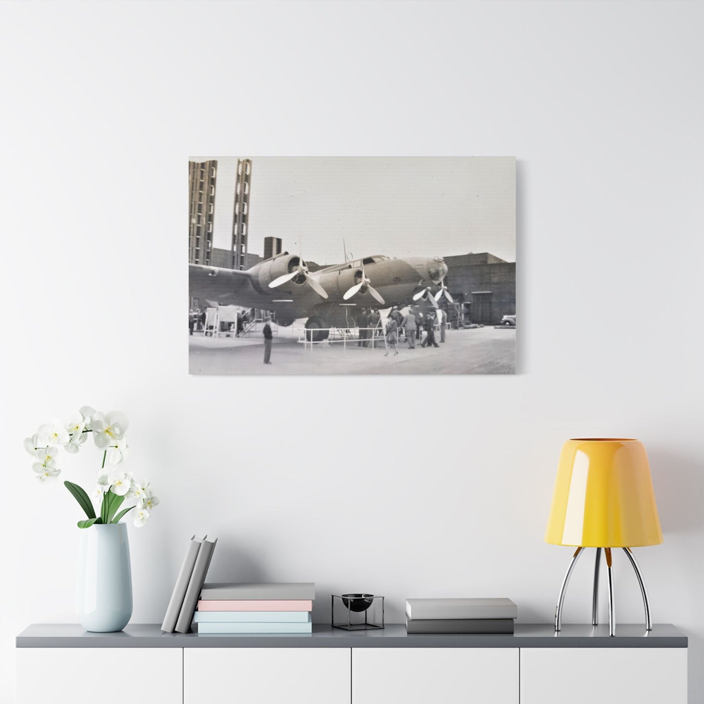 Boeing B-17 Bomber Satin Canvas Stretched 36″ x 24″ (Horizontal) 1.5"