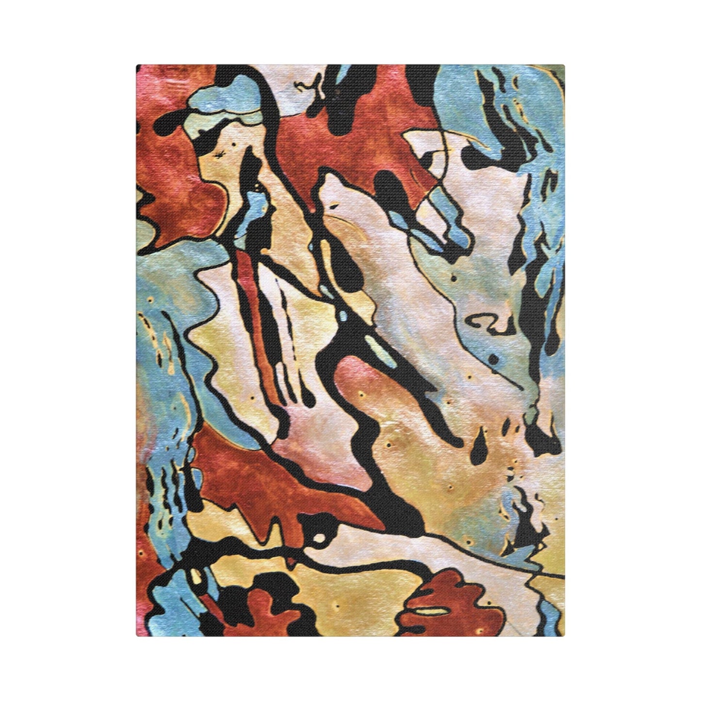 Blue Falls Satin Canvas Stretched 12″ x 16″ (Vertical) 1.5"