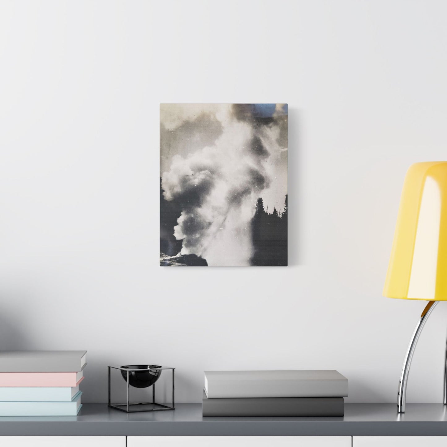 Riverside Geyser Yellowstone Satin Canvas Stretched 11″ x 14″ (Vertical) 1.5"