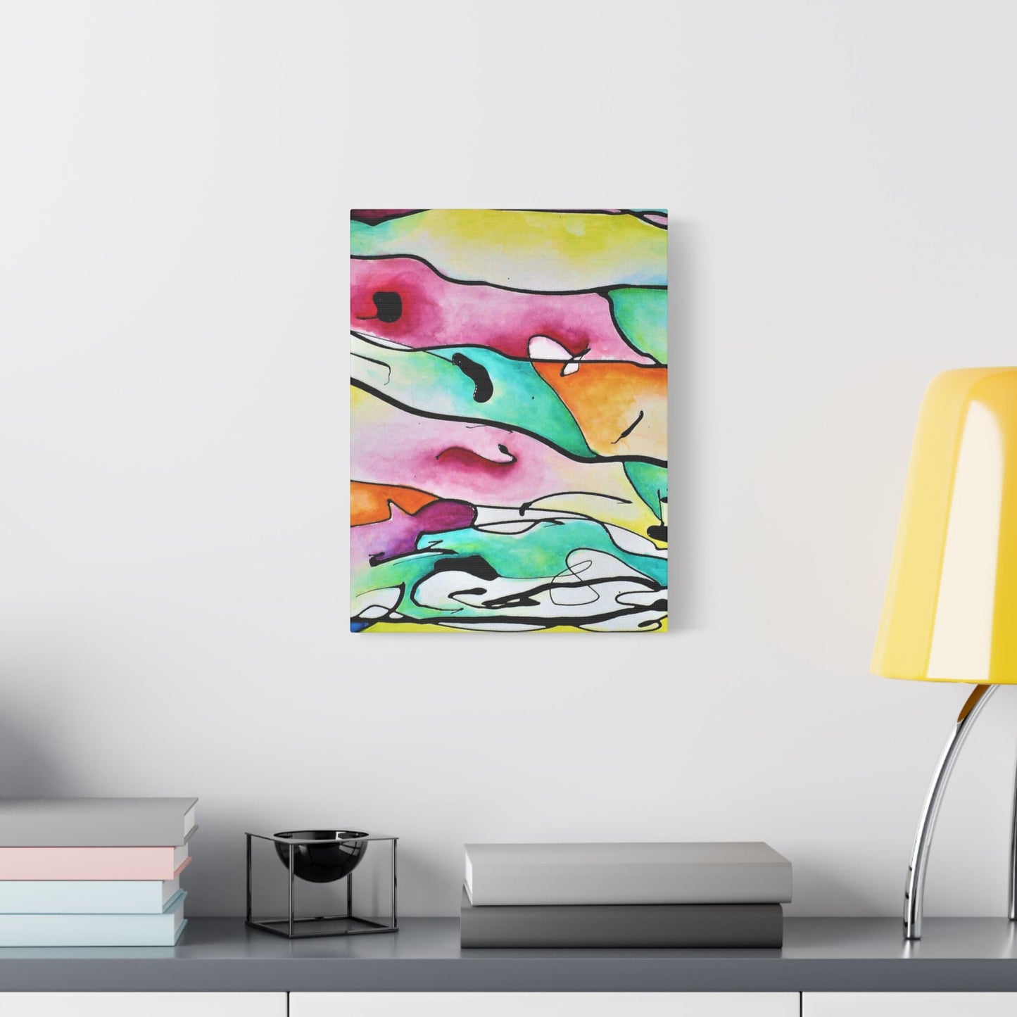 Shredded Paper Satin Canvas Stretched