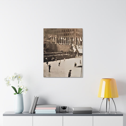 Rockefeller Plaza Easter 1945 Stretched Canvas 1.5" 24″ x 30″