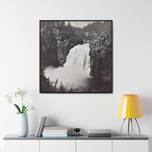 Upper Falls Yellowstone Gallery Canvas Wraps Square Frame 36″ x 36″ Premium Gallery Wraps (1.25″) Black