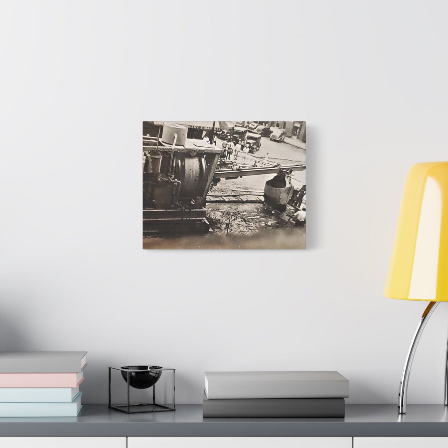 Concrete Worker Satin Canvas Stretched