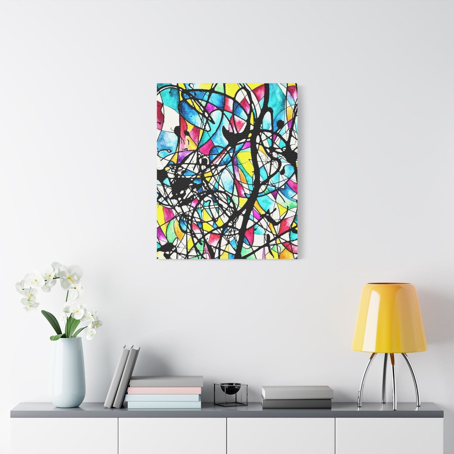 Kaleidoscope Satin Canvas Stretched