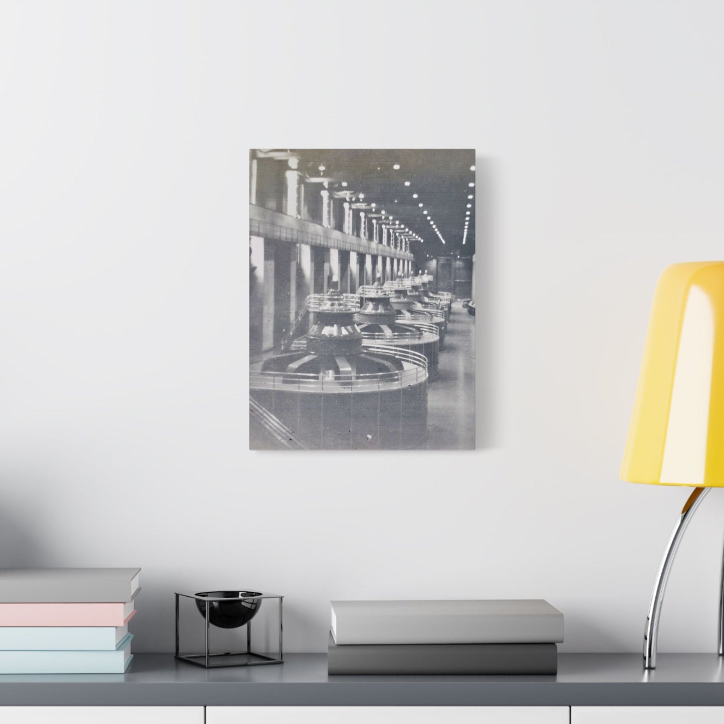 Boulder Dam Powerhouse Satin Canvas Stretched 12″ x 16″ (Vertical) 1.5"