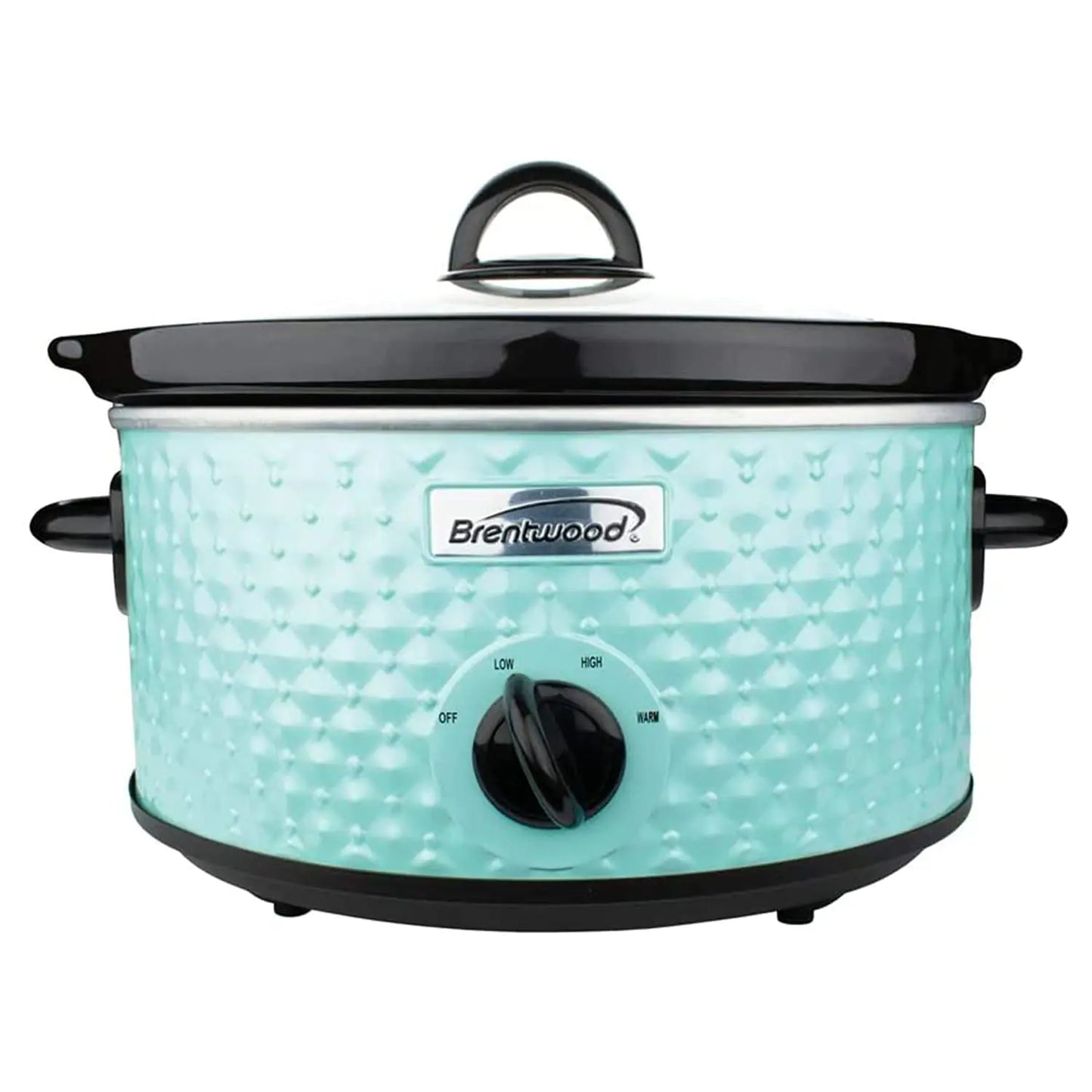 3.5-Quart Diamond-Pattern Slow Cooker (Blue) - - slow cooker