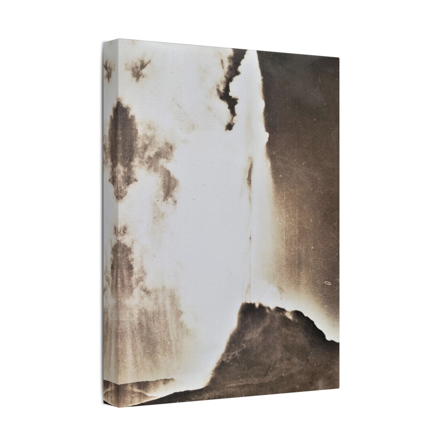 White Dome Geyser Yellowstone Satin Canvas Stretched