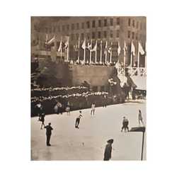 Rockefeller Plaza Easter 1945 Satin Canvas Stretched