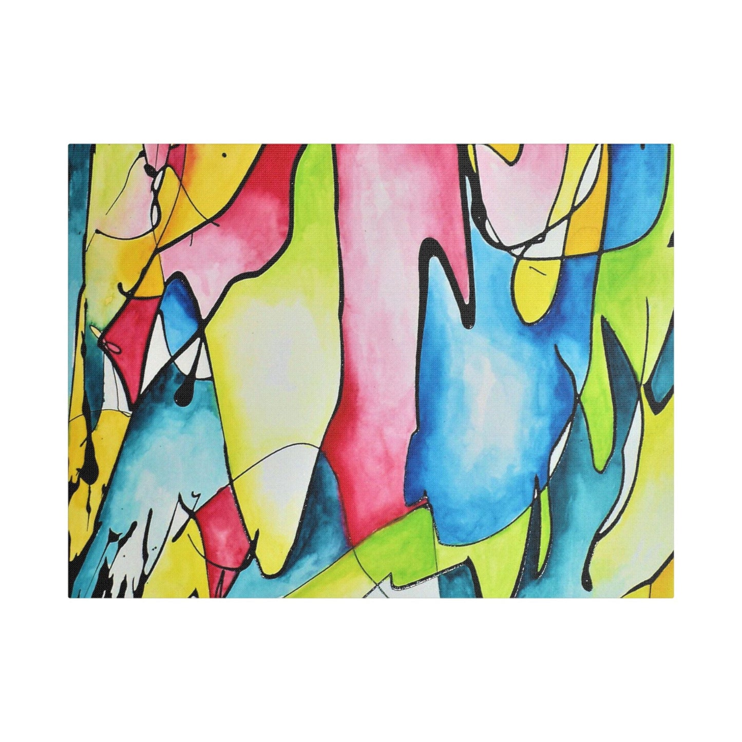 Blue Flame Satin Canvas Stretched 24″ x 18″ (Horizontal) 1.5"