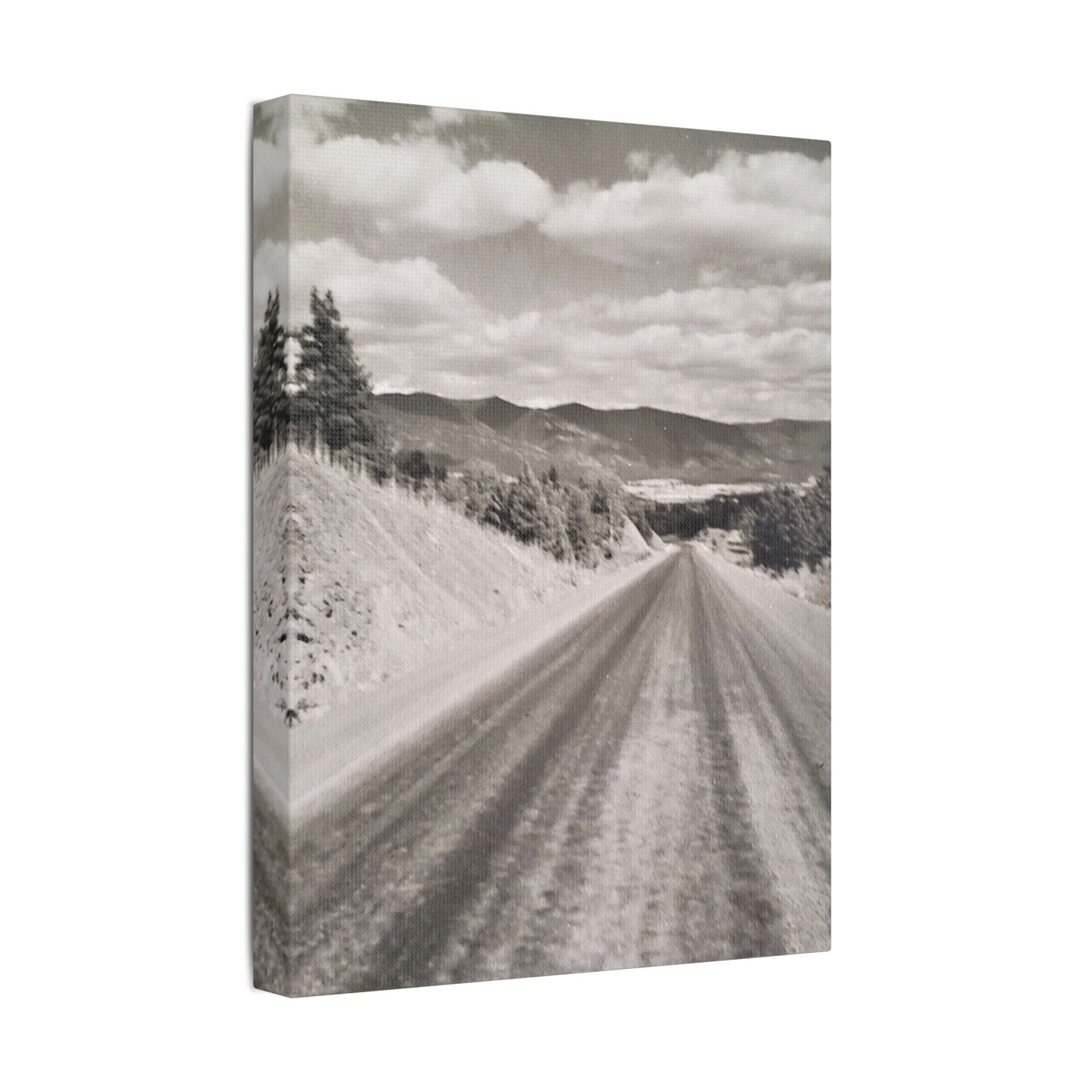 Western Road Satin Canvas Stretched