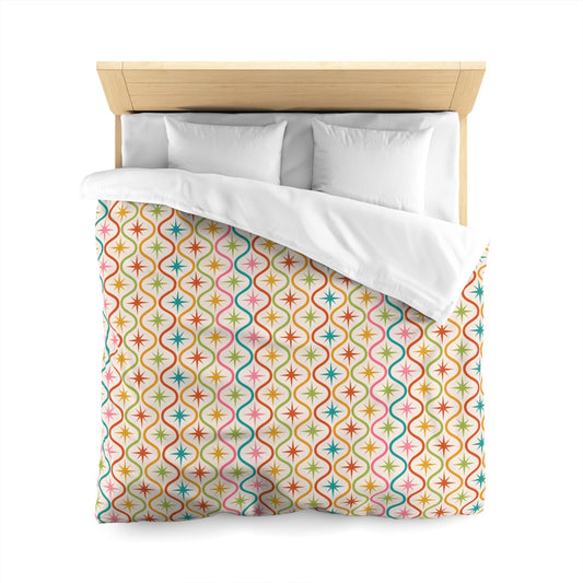 Colorful Patterned Microfiber Duvet Cover - Queen White - Home Decor