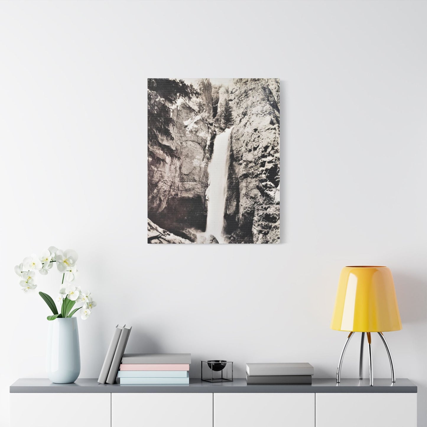 Tower Falls Yellowstone Satin Canvas Stretched 24" x 30" (Vertical) 1.5"