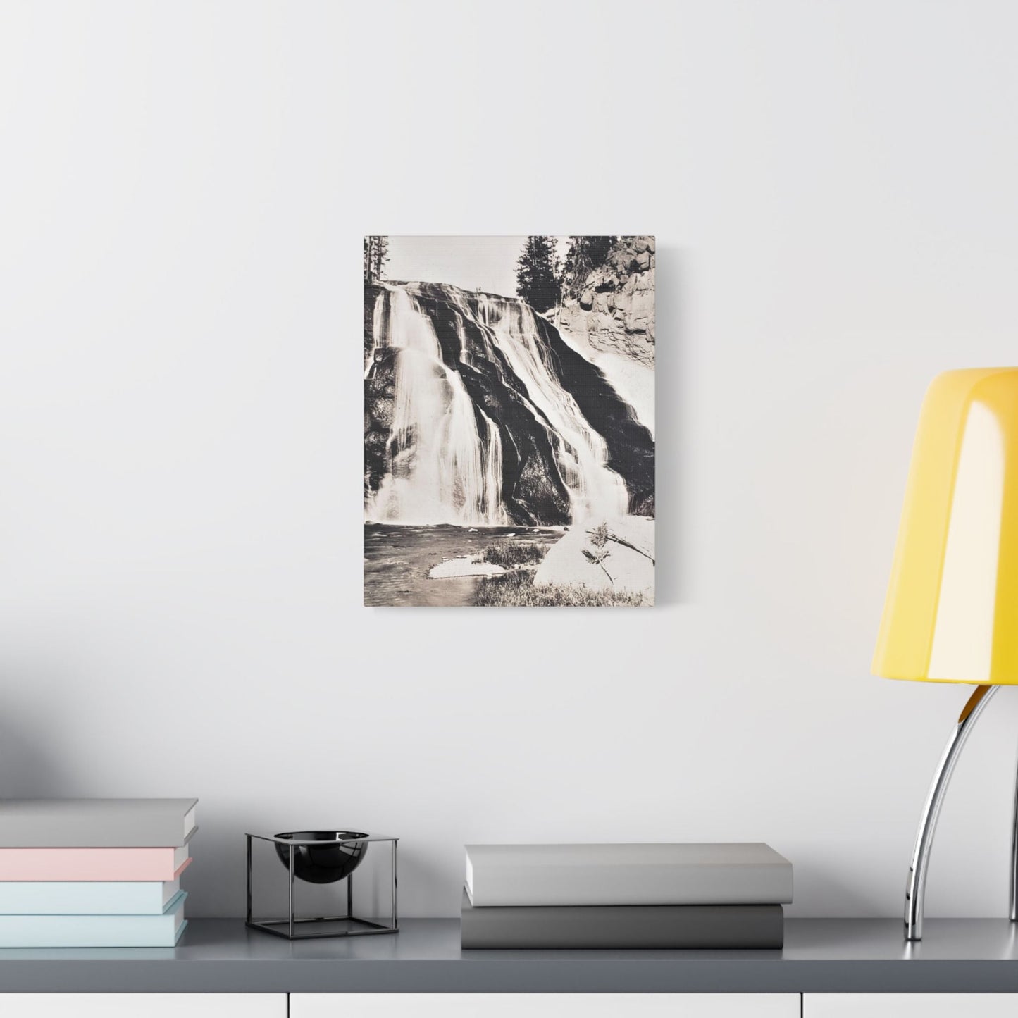 Gibbon Falls Yellowstone Satin Canvas Stretched 11″ x 14″ (Vertical) 1.5"