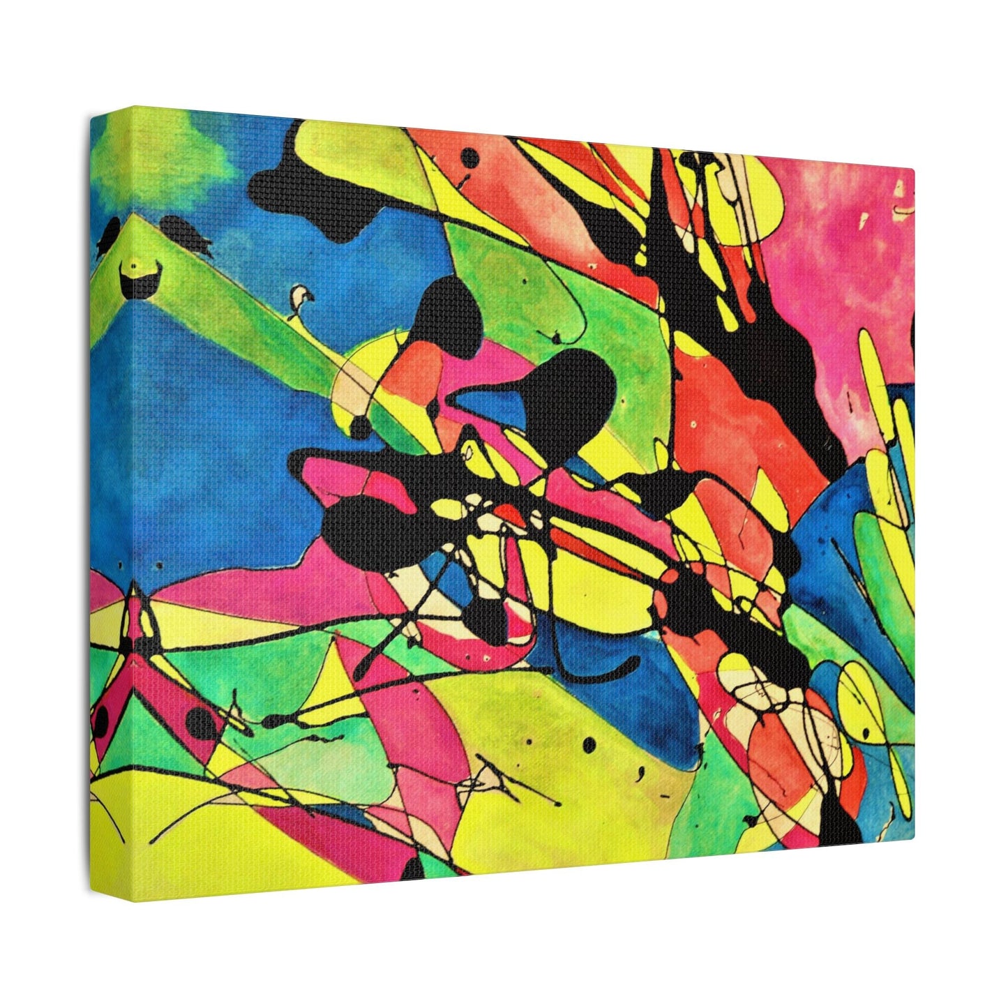 Exploding Earth Satin Canvas Stretched