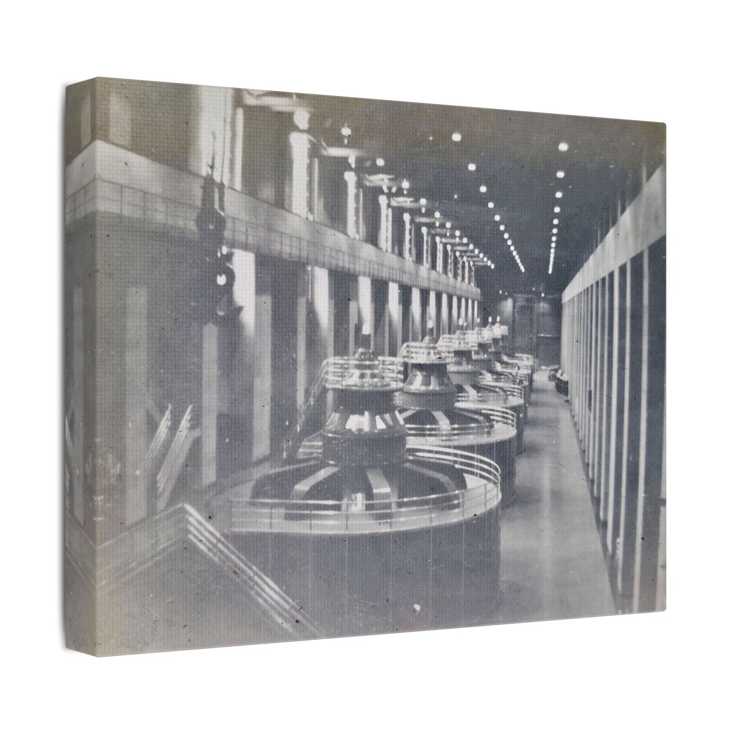 Boulder Dam Powerhouse Satin Canvas Stretched