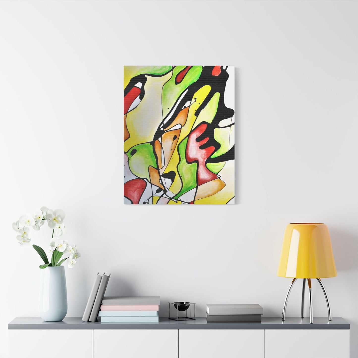 Red Mushroom Satin Canvas Stretched
