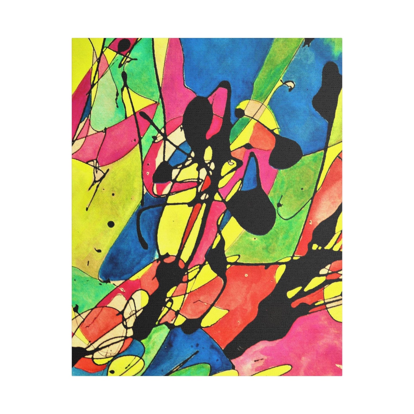 Exploding Earth Satin Canvas Stretched 24" x 30" (Vertical) 1.5"