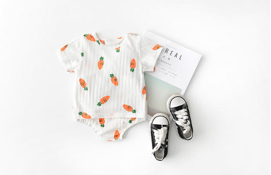 Playful Pals Kids Outfit Set - White carrot 90cm - onesie