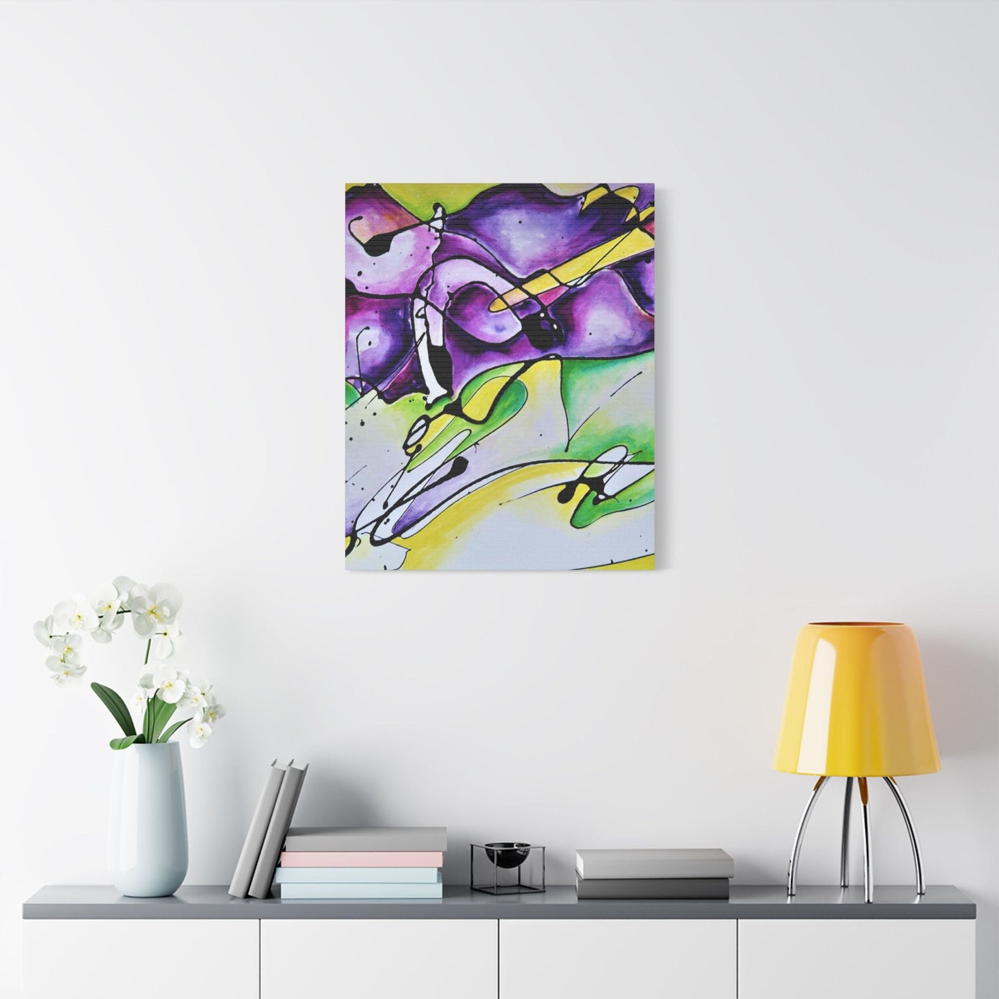 Purple Mountains Satin Canvas Stretched
