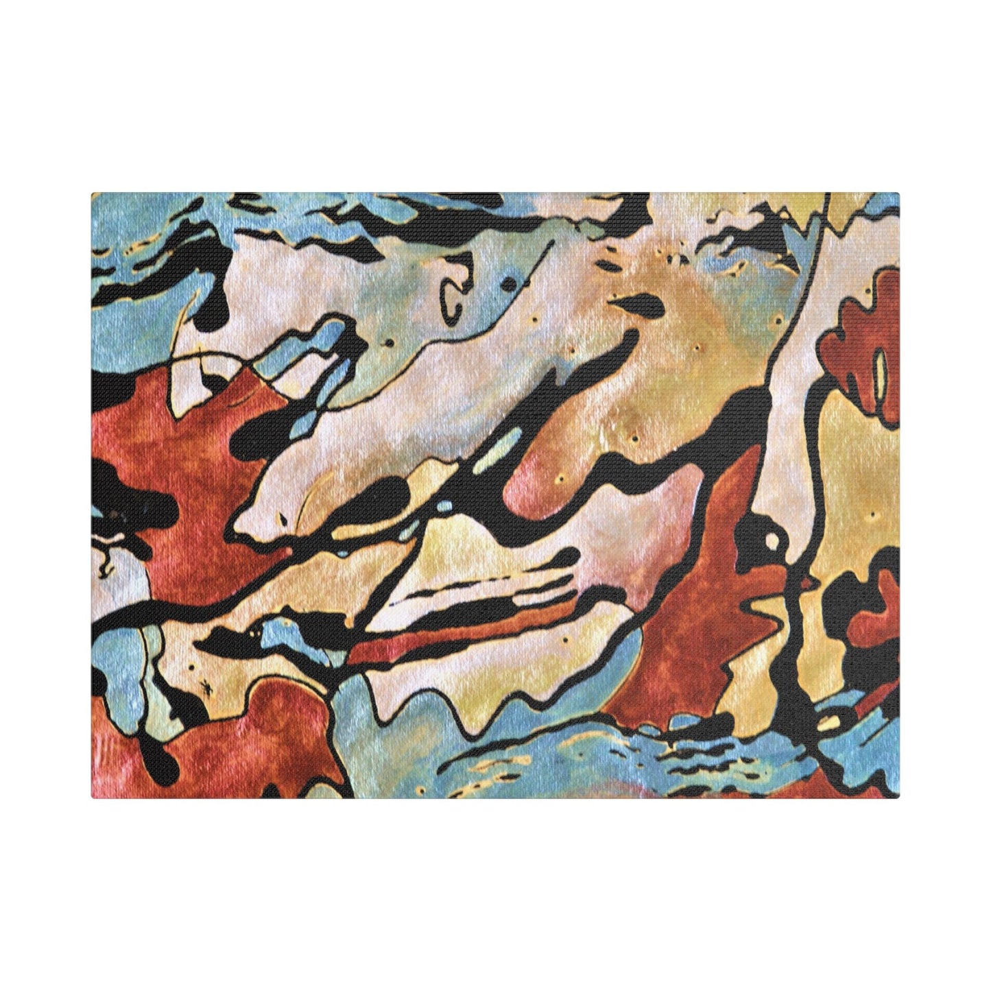 Blue Falls Satin Canvas Stretched 16″ x 12″ (Horizontal) 1.5"