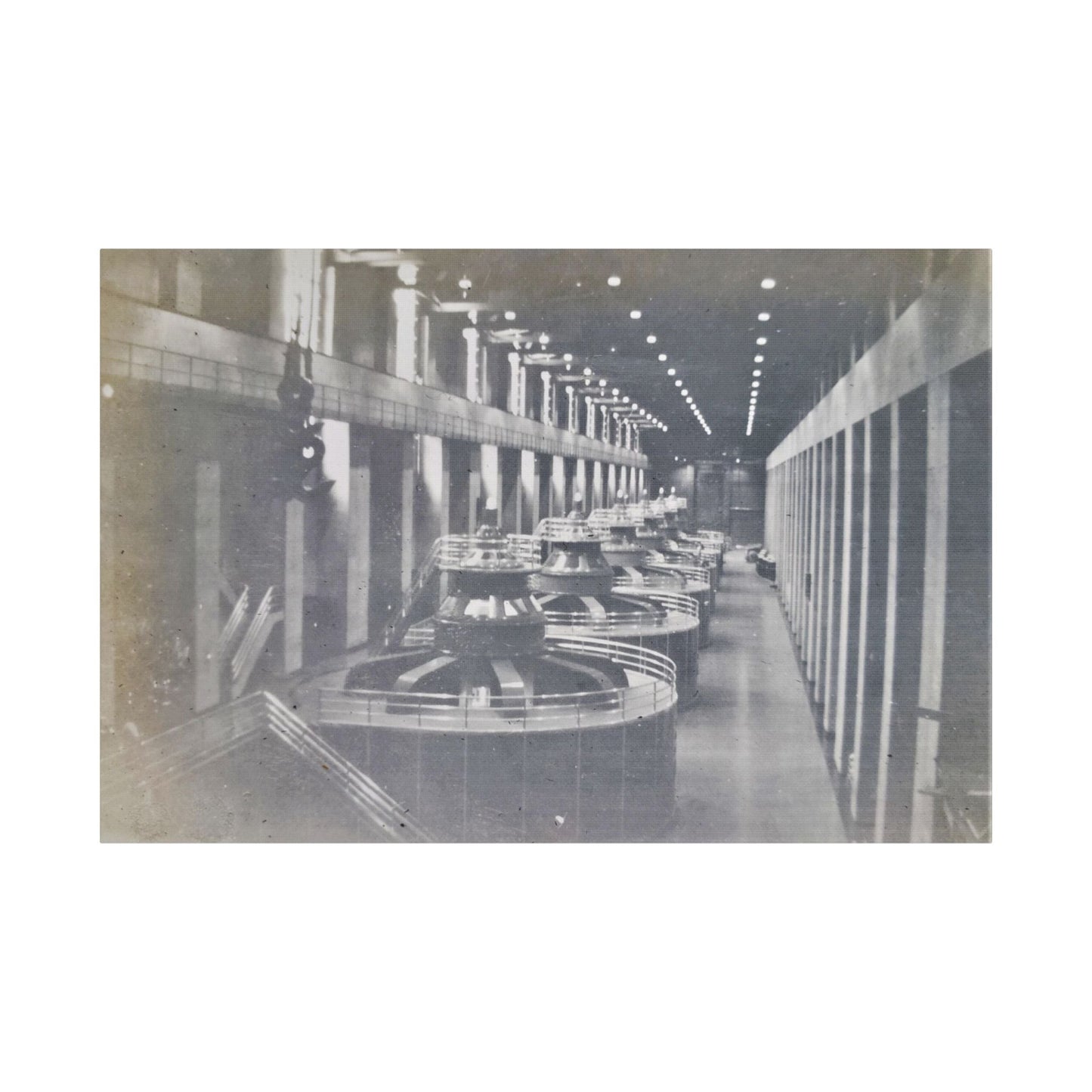 Boulder Dam Powerhouse Satin Canvas Stretched