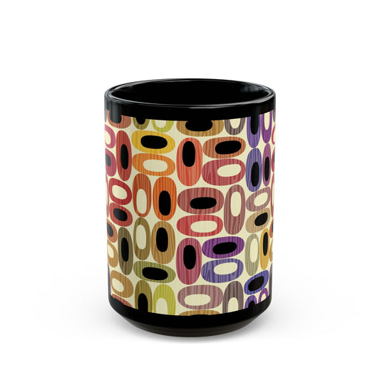 Retro-Inspired Colorful Ceramic Mug - Kia Day Design