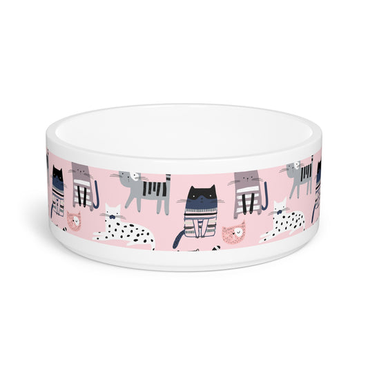 Cute Cat Themed Pet Bowl - Kia Day Design