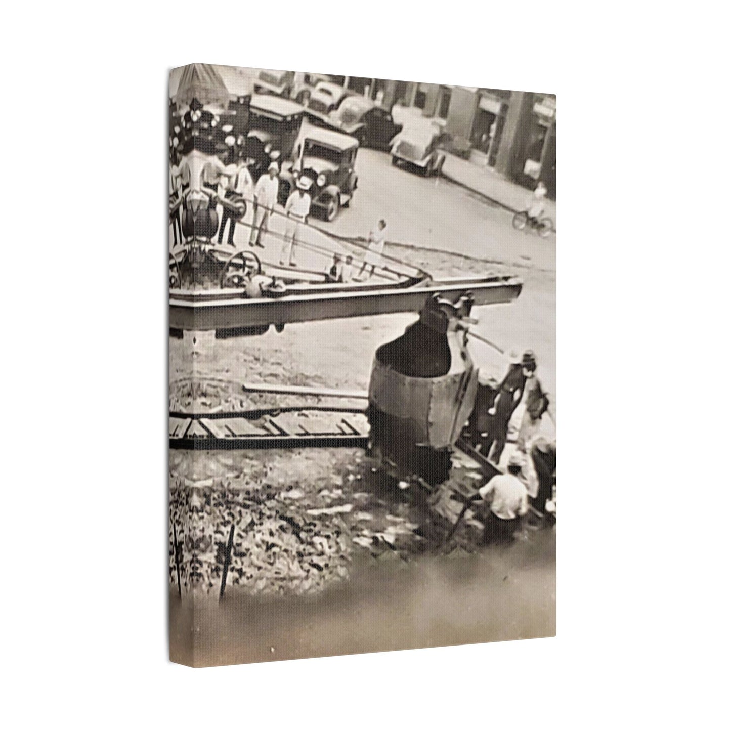 Concrete Worker Satin Canvas Stretched