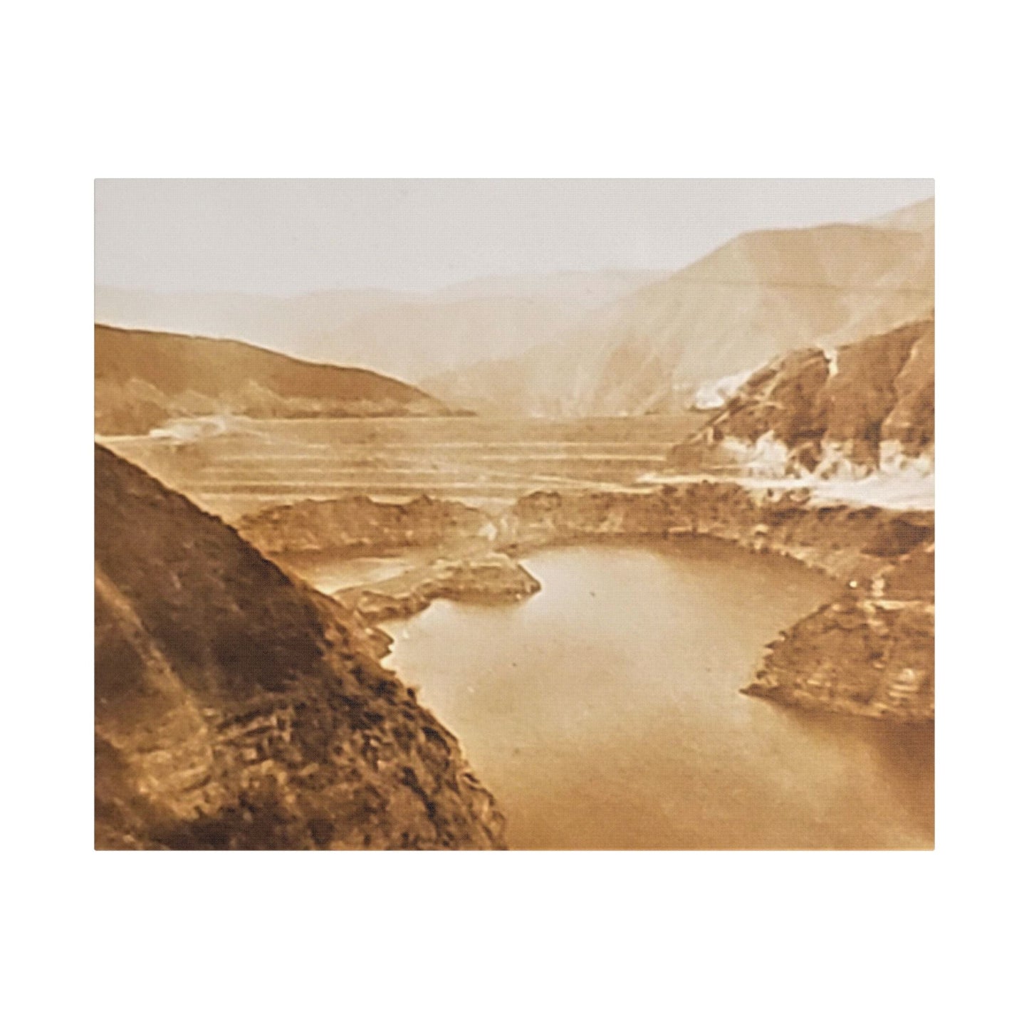 San Gabriel Dirt Fill Dam 1 Satin Canvas Stretched