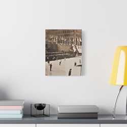 Rockefeller Plaza Easter 1945 Satin Canvas Stretched 11″ x 14″ (Vertical) 1.5"