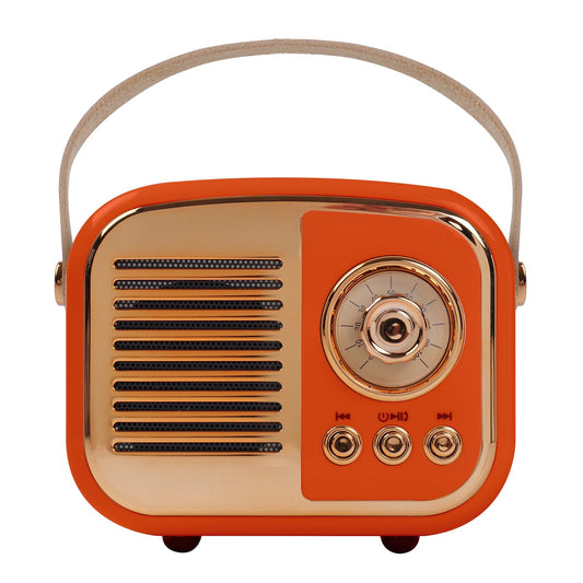 Aresrora Orange Retro Bluetooth Speaker Vintage Wireless Speaker - - speaker