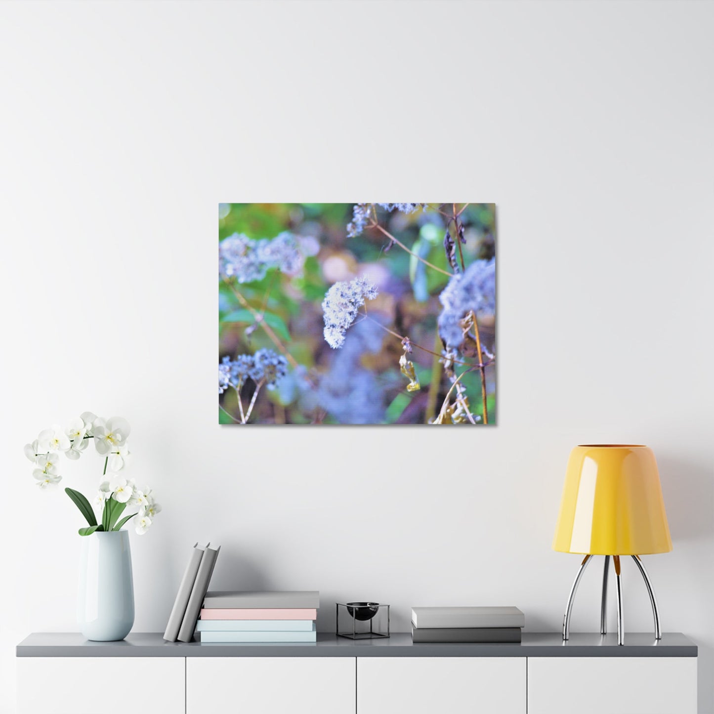 Macro Blue Stretched Canvas Printify