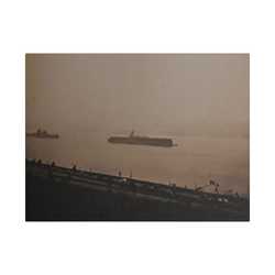 Navy Day New York October 27th 1945 War Ships Satin Canvas Stretched