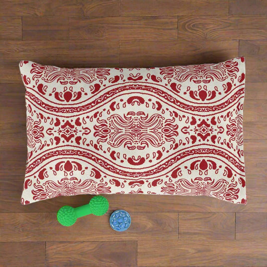 Red and Cream Pet Bed 28" × 18"