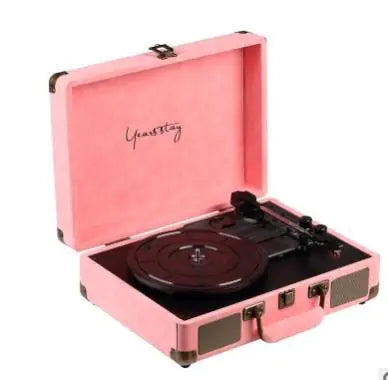 Portable Bluetooth Record Player with Vintage Case - Sheep bar powder Bluetooth - record player